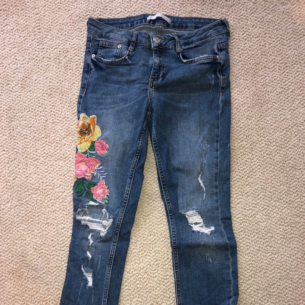 Flower Print Zara Jeans